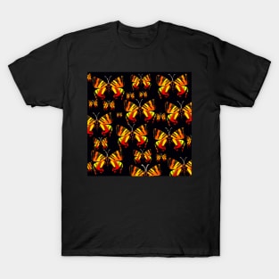 AUTUMN TIGER BUTTERFLY ORANGE YELLOW GOLD AND BLACK T-Shirt